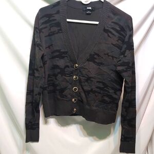 Sanctuary Black and Brown Camouflage Sweater Size XS